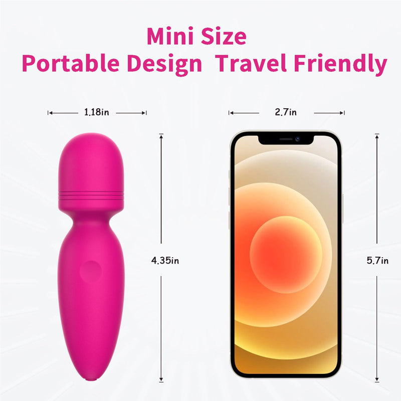 Mini Massager,Small Cordless Handheld Massager with 10 Quiet Vibration Modes, Personal Rechargeable Massager for Neck Shoulder Back Body Rose Red Massager