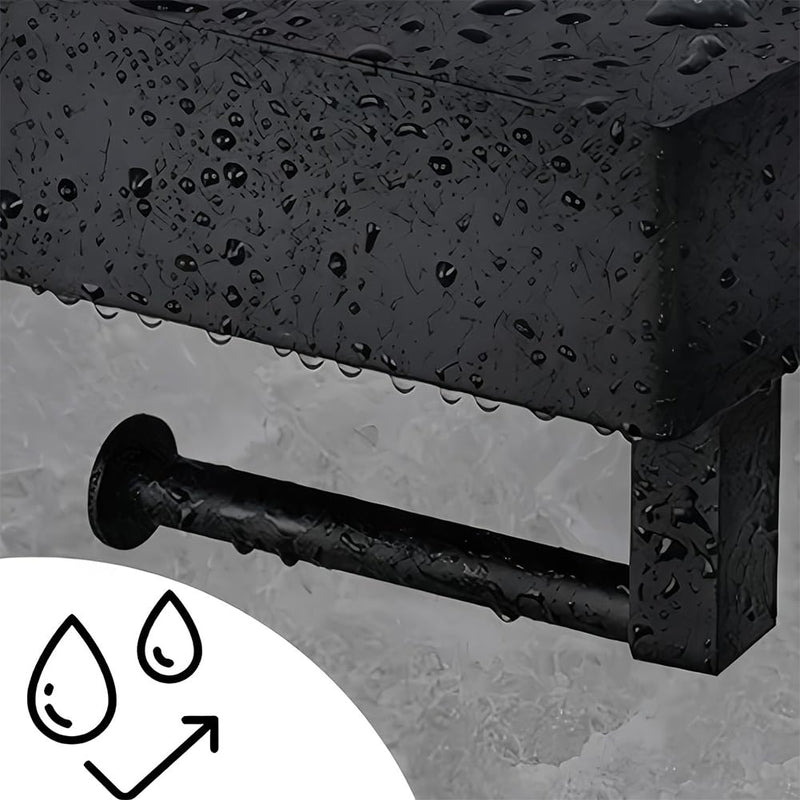 Toilet Paper Holder with Shelf,Rustproof Flushable Wipes Dispenser,Self Adhesive Drilling Toilet Paper Holder Wall Mount,Tissue Holders with Storage,Wipe Holders for Bathroom(Single roll) Single Roll