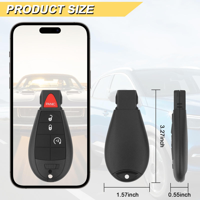 Key Fob Replacement for 2013-2021 Dodge Ram 1500/13-18 Ram 2500 3500 4500 5500 Car Keyless Entry Remote Control,GQ4-53T,4 Buttons,2Pcs