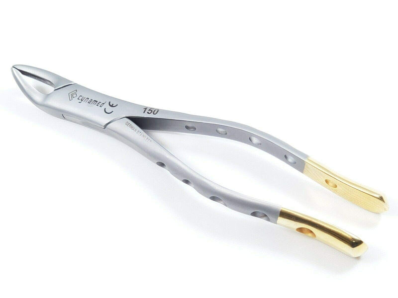 Premium German Dental Extracting Extraction Forceps #150#151#23 Gold Handle-Extraction Forceps Dental Instruments-Cynamed