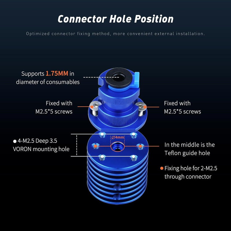 Upgraded High Speed Rapid Heat V6 Hotend 24V 48W Ceramic Heating Core Bimetal Heatbreak Hardened Steel Nozzle 0.4 Compatible with Voron 2.4 Prusa i3 MK3S MK3 MK2S 3D Printer