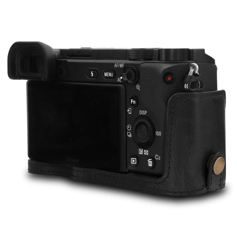 MegaGear MG1651 Ever Ready Leather Camera Case Compatible with Sony Alpha A6400 (16-50mm) - Black Sony Alpha A6400 (16-50mm)