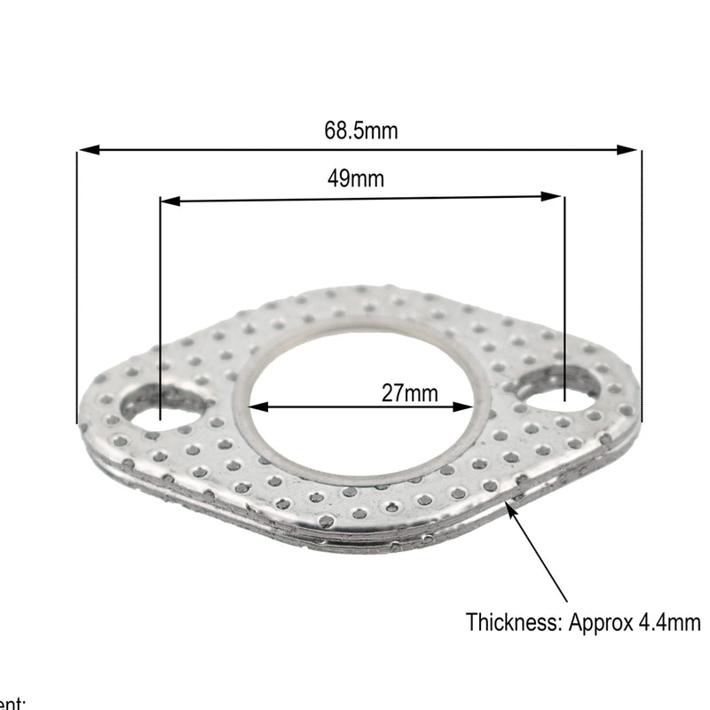 Glixal GY6 50cc 125cc 150cc 200cc Intake and Exhaust Stud Nuts with Exhaust Gasket for 139QMB 139QMA 152QMI 157QMJ Engine Scooter Moped ATV Go-Kart Quad