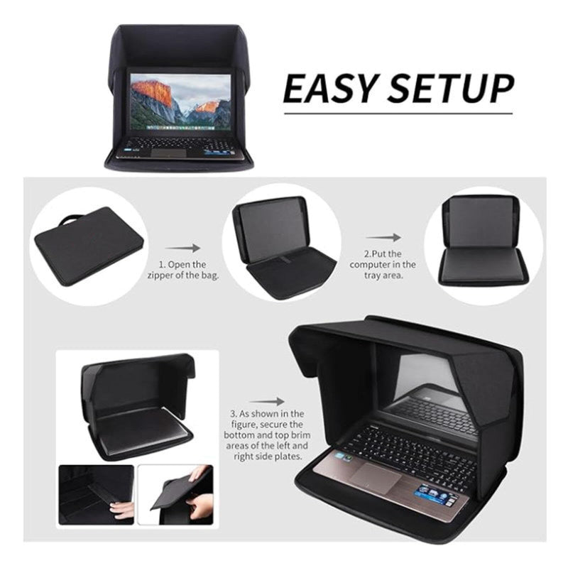 Laptop Sun Shade, Fits 12–16-inch laptops, Anti-Glare Privacy Screen Cover, Foldable Laptop Protective Cover，Ideal for Outdoor Work