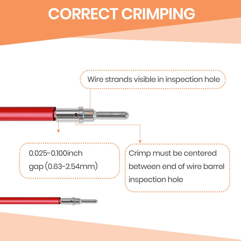 200PCS Solid Pin Connector Kit for Deutsch Connectors - Closed Barrel Contacts Kit Size 12 16 20 Male and Female Terminals for DTP, DT, DTM Series Connectors, 22-12AWG 200PCS SOLID CONTACTS