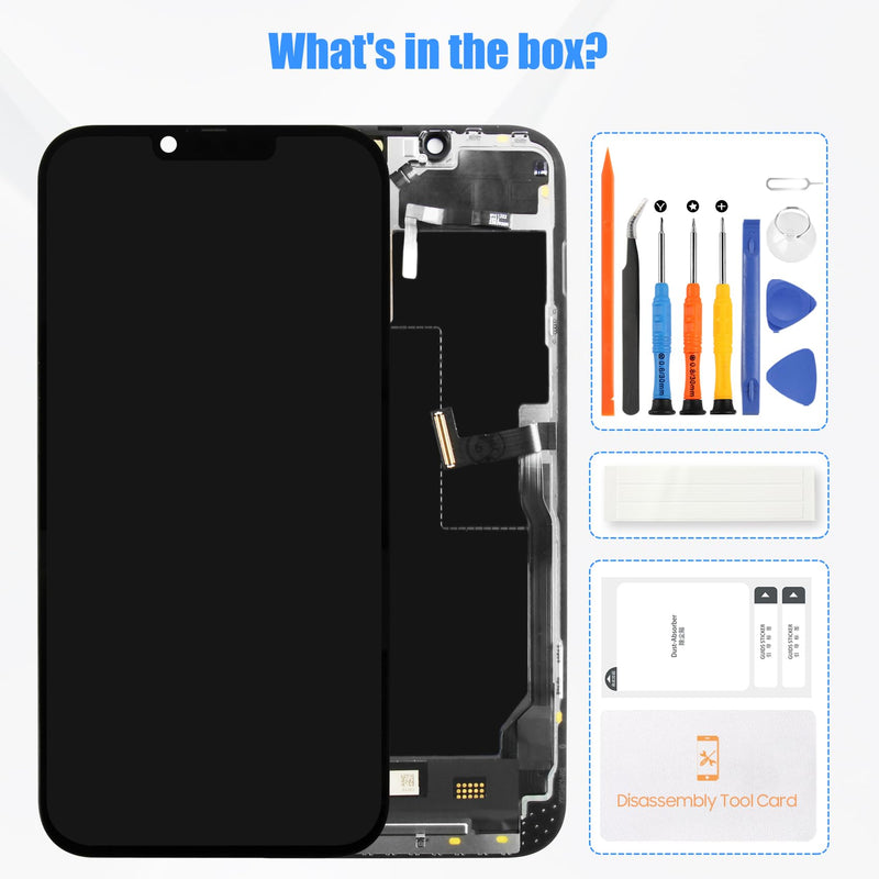 Incell LCD Digitizer Screen Assembly for iPhone 13 Pro Max 6.7 Inch | Complete DIY Repair Kit with Adhesive & Tools, Fits Model A2484 A2641 A2643 A2644 A2645 6.7'' For iPhone 13 Pro Max