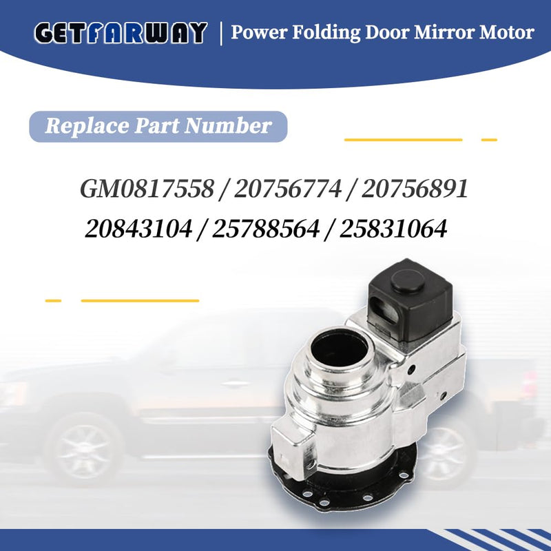Power Folding Door Mirror Motor 20756891 GM0817558 Compatible with Chevrolet Silverado Suburban Tahoe/GMC Sierra Yukon/Cadillac Escalade 2007-2013 Left Driver or Right Passenger Side