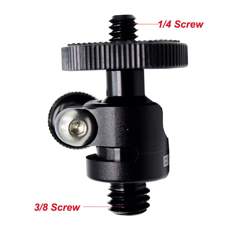 koolehaoda Mini Ballhead Camera Tripod Ball Head Mount and 1/4 to 3/8 Connector (1/4 to 3/8 Connector)