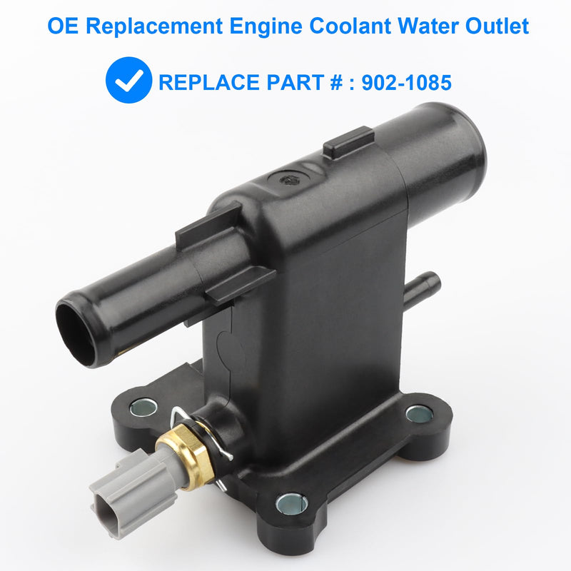 Allmotorparts Engine Coolant Water Outlet & Sensor Replace 902-1085 Compatible with Ford L4 2.0L - 2012-2018 Focus, 2018-2020 EcoSport, Years 2012 2013 2014 2015 2016 2017 2018 Focus