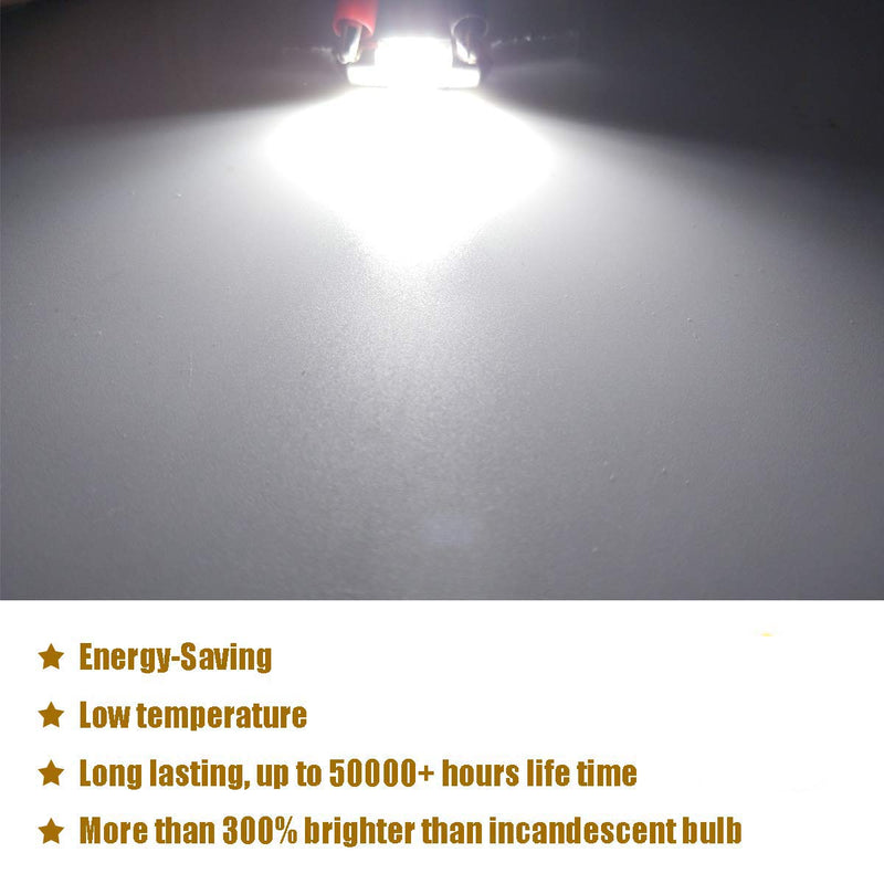 iBrightstar 9-30V Extremely Bright DE3175 DE3021 Festoon LED Bulbs Error Free 1.25" 31mm for Interior Map Dome Lights and License Plate Courtesy Lights, Xenon White
