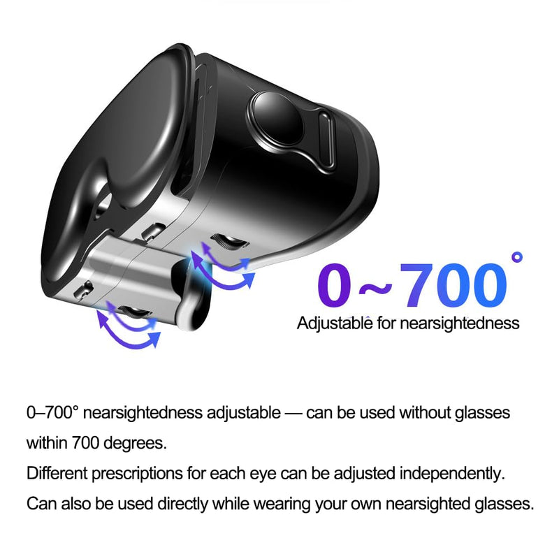 Vr Headset for Phone, Lightweight Virtual Reality Headset for Horizontal Buckle Lock Design, Virtual Reality Glasses for Home Entertainment Travel Gaming Office Break and Daily Use