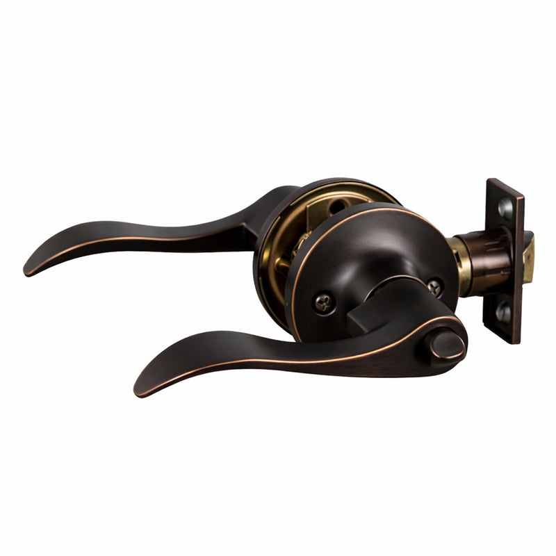 Design House 727982 Stratford 6-Way Universal Entry Door Lever Oil Rubbed Bronze 1 Pack Entry - Keyed