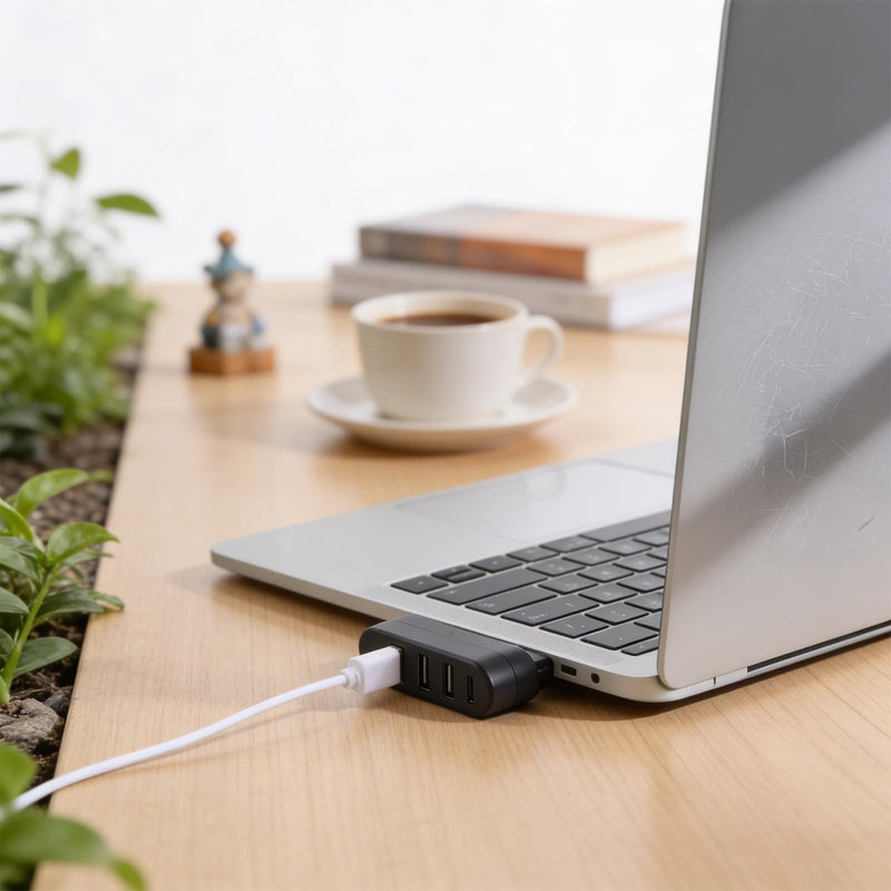 4 Ports USB Hub for Car [90°/180° Rotatable], USB3.0 Hub with 1 USB 3.0 Port, 2 USB2.0 Ports, and 1 USBC Data Port, USBPort Hubs for Laptop, Car, Keyboard, Printer and More