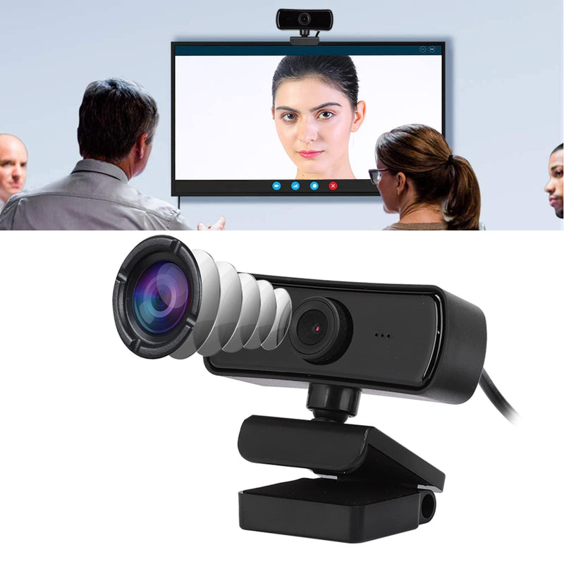 Yoidesu 143 Webcam, 4K PC Camera USB DriveFree Webcast and Builtin Microphone Adjustable Web Camera for Online Teaching, Video Meeting, Remote Work (Black) Black