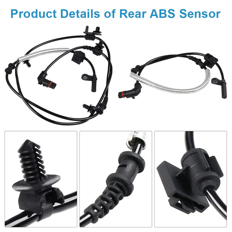 4 Pcs ABS Wheel Speed Sensor Compatible with Dodge Charger Challenger Magnum 2006 2007 2008 2009, Chrysler 300-2005 to 2010, Replacement for 4779244AC, 4779247AA, Front and Rear