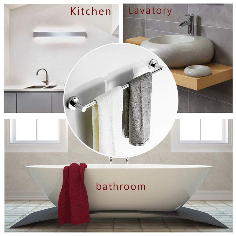 BESy Adjustable 15 to 26 Inch Single Bath Towel Bar Rack for Bathroom Accessories SUS304 Stainless Steel Towel Holder, Wall Mount with Screws Hand Towel Bar Rod Hotel Style, Polished Chrome