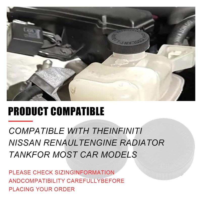 2PCS 21712-79900 Engine Radiator Coolant Water Tank Reservoir Cap, Car Radiator Cover Car Replacement Part, Compatible with Nissan Murano Rogue Versa Infiniti Black