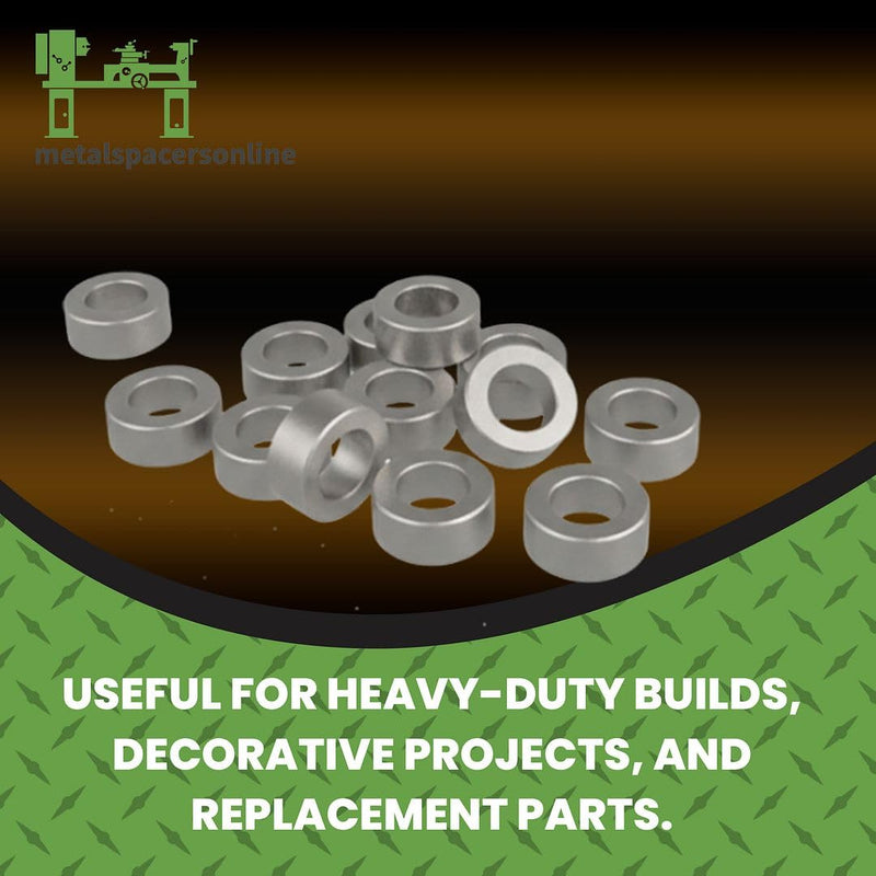 Aluminum Spacer 1/2" OD x 3/8" ID x 1" Long-Round Spacer Unthreaded Standoff Bushing Plain Finish, Fits Screws Bolts 3/8" by Metal Spacers Online (25 Pack) 1" Length 25