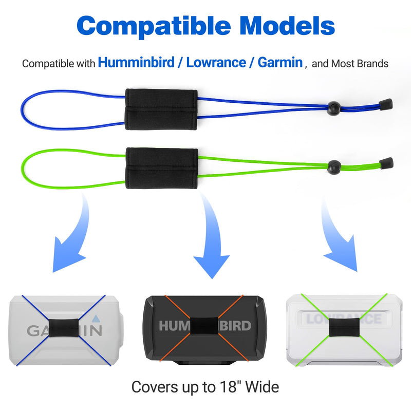 2 Pcs Fishing Graph Cover Straps - Keep Your Fish Finder Cover Secure During Travel 3 Colors