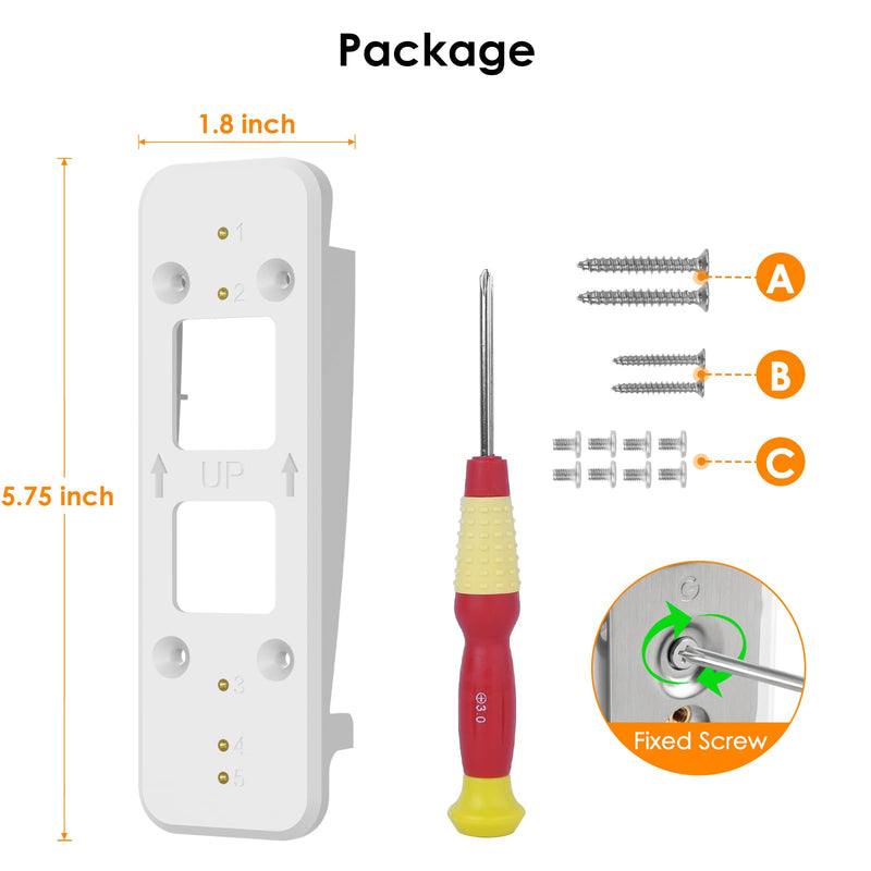 Vinyl Siding Mount for Google Nest Doorbell (Battery), Adjustable Angle Doorbell Wedge Corner Mounting Bracket Kit for Nest Doorbell, Solve Siding Tilt Problem (4" Standard Vinyl Siding Only)