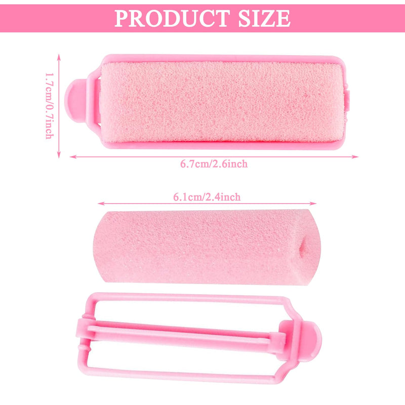  [AUSTRALIA] - 28PCS Pink Soft Sponge Foam Heatless Hair Curlers, Overnight No Heat Hair Rollers for Medium Short Hair, Damage-Free DIY Hair Styling Tools for Women Girls