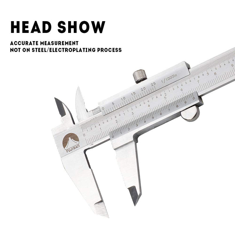 Professional Caliper Vernier Caliper Stainless Steel Hardened Chromeplated Inch/Metric 0-8"/200mmx0.001/0.02mm
