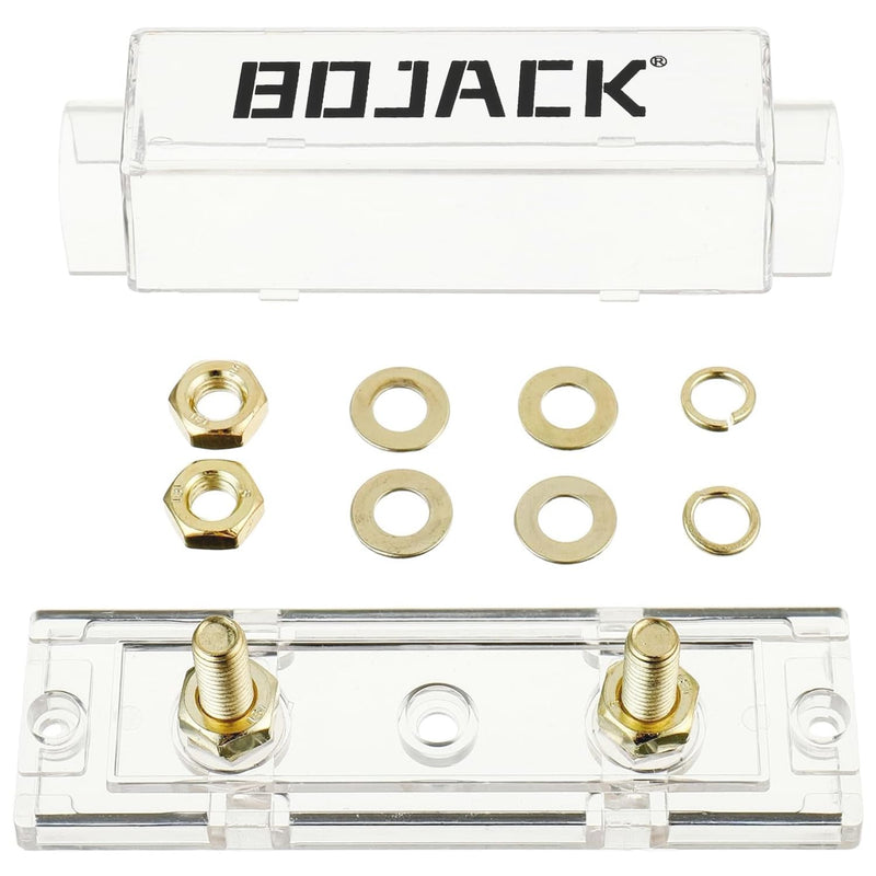 BOJACK 0/2/4 Gauge ANL Fuse Holder and 200 Amp ANL Fuses for 0 2 4 8 Gauge AWG Fuse Block, Fuse Box, Automotive Fuse Holder 200A (Pack of 2)