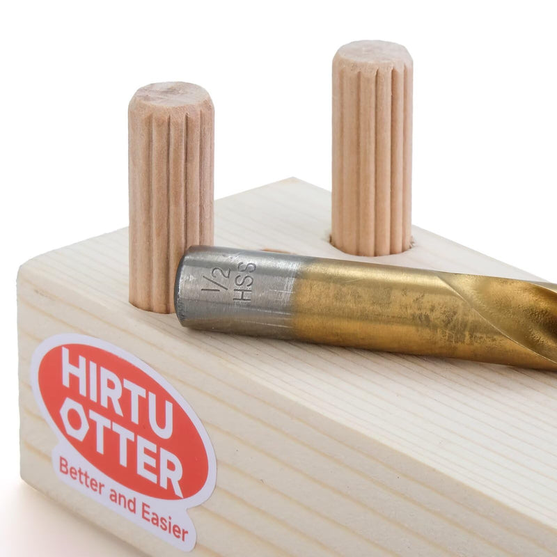 200 pcs 1/2" x 2" Wooden Dowel Pins, Hardwood, Kiln-Dried Fluted & Beveled Design for Easy Insertion for Woodworking, Furniture, Crafts & DIY Projects (12.7mm x 50mm) 1/2" x 2" 200
