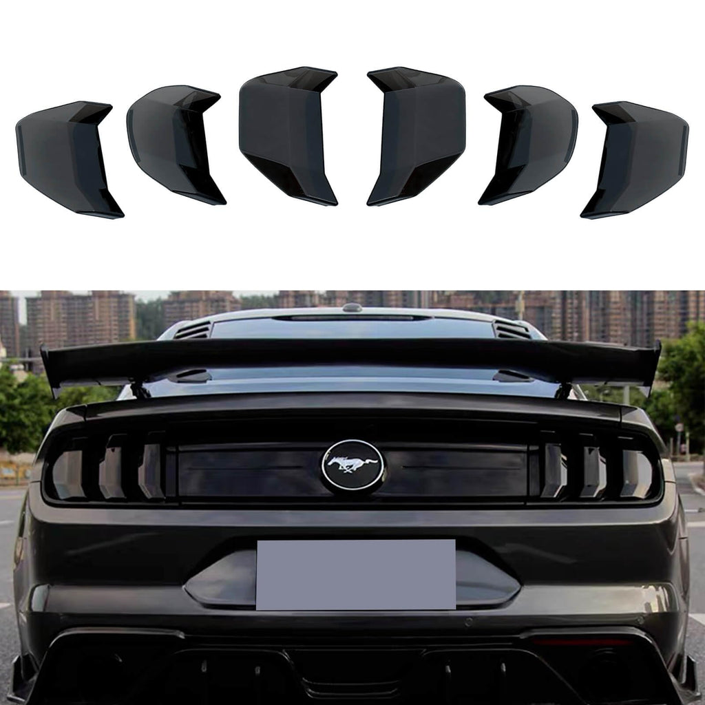 WildWell Mustang Tail Light Covers for Ford Mustang GT Shelby GT350 GT500 EcoBoost Bullitt 2018 2019 2020 2021 2022 2023 Smoked Black 2018+ Smoke Black