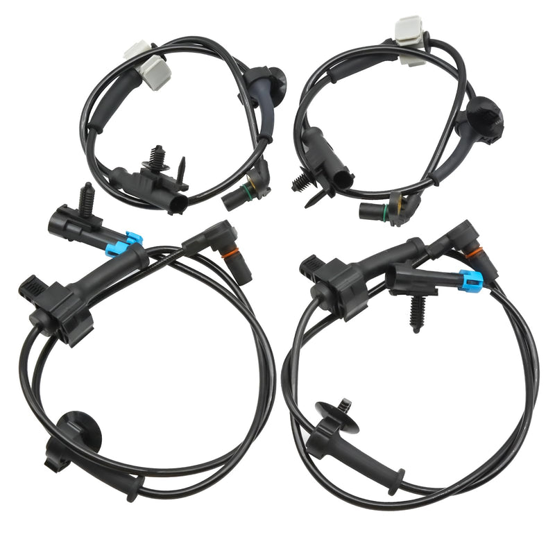 Set of 4 ALS1464 ALS1465 Front Rear Left & Right Side ABS Wheel Speed Sensor Compatible with Chevy Tahoe, for Cadillac Escalade, for GMC Yukon XL 1500 Replace OE#15229012 15121067