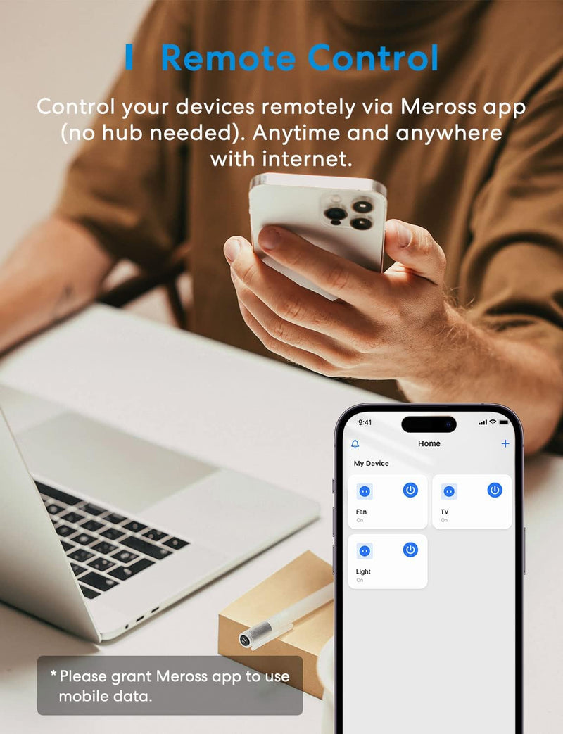 Meross Smart Plug Mini Support Apple HomeKit, Siri, Alexa, App Control, Timer, 15A & Reliable WiFi Outlet, No Hub Needed, 2.4G WiFi Only, 4 Pack HomeKit 4 Pack