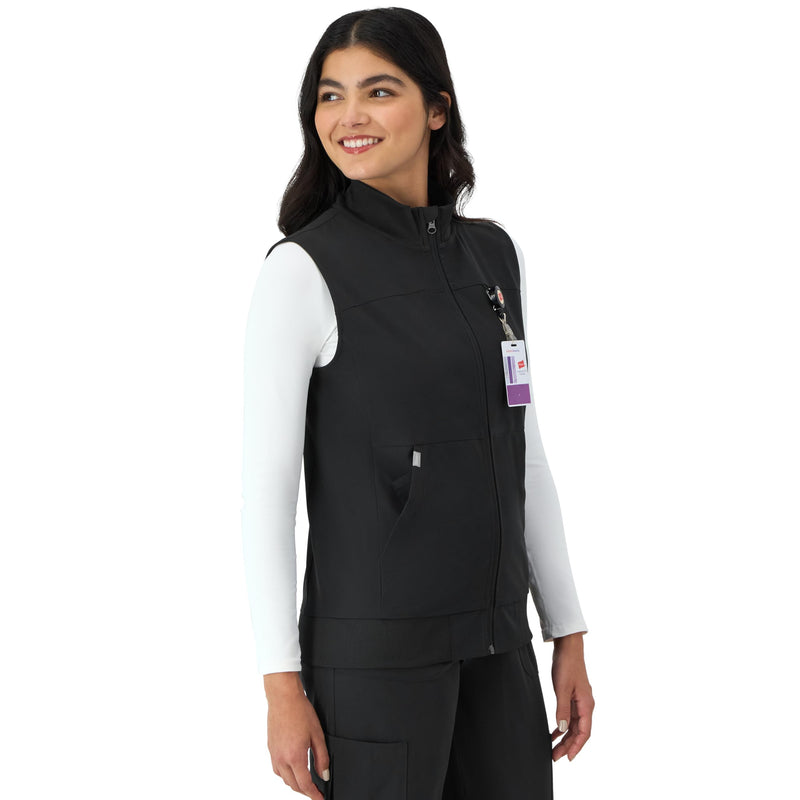 Hanes Women's Comfort Fit Scrubs Healthcare Vest, Moisture-Wicking Stretch Scrubs Vest for Women 2X LARGE New Ebony