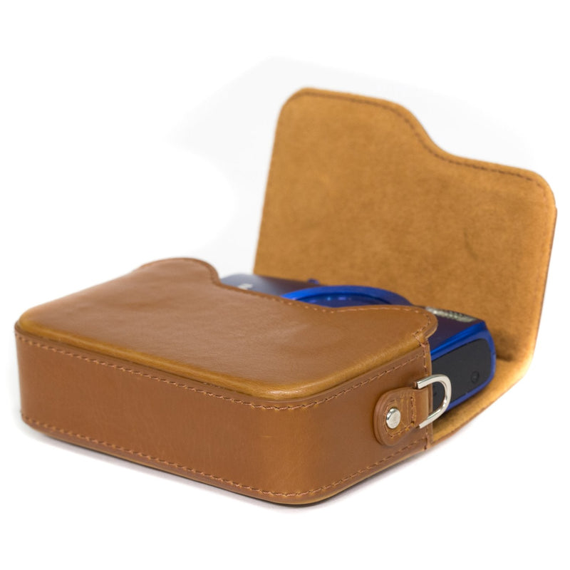 MegaGear Canon PowerShot SX620 HS, ELPH 180, ELPH 360 HS, ELPH 190 is, ELPH 170 is, SX610 HS Leather Camera Case with Strap - Light Brown - MG1091