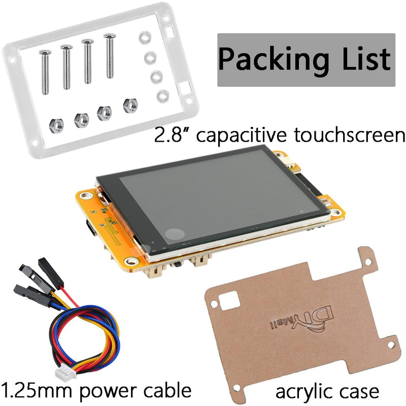 2.8" inch ESP32 Display JC2432W328C Capacitive Touch Screen 240x320 TFT LCD Module ESP-32 Development Board ST7789 + Acrylic Case Transparent, not ESP32-2432S028R