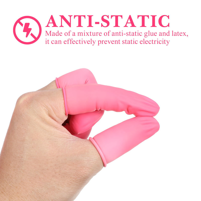 EXCEART 600Pcs Anti Static Rubber Fingertip Cover Protector (Pink) (Pack of 2) 6x2cm (Pack of 2)