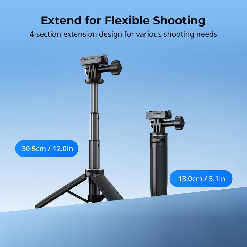 SmallRig One-Touch Open Action 6/Nano Selfie Stick Tripod, 5.2-12in | Detachable Adapter Only for DJI Action 6/Nano, 2 Prong Mount for DJI, for Insta360, for GoPro Action Cameras - 6149 for DJI Action 6&Nano