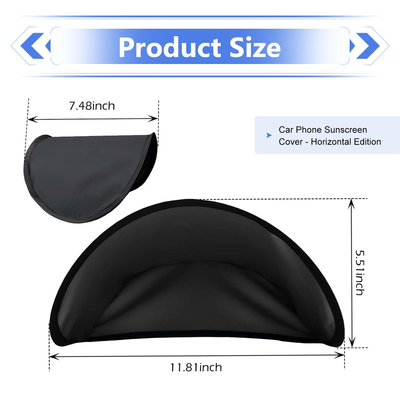 Cell Phone Sun Shade, Foldable Portable Car Dashboard Phone Sunshade, Anti-glare Smartphone Sunscreen, Car Interior Accessories (Black)