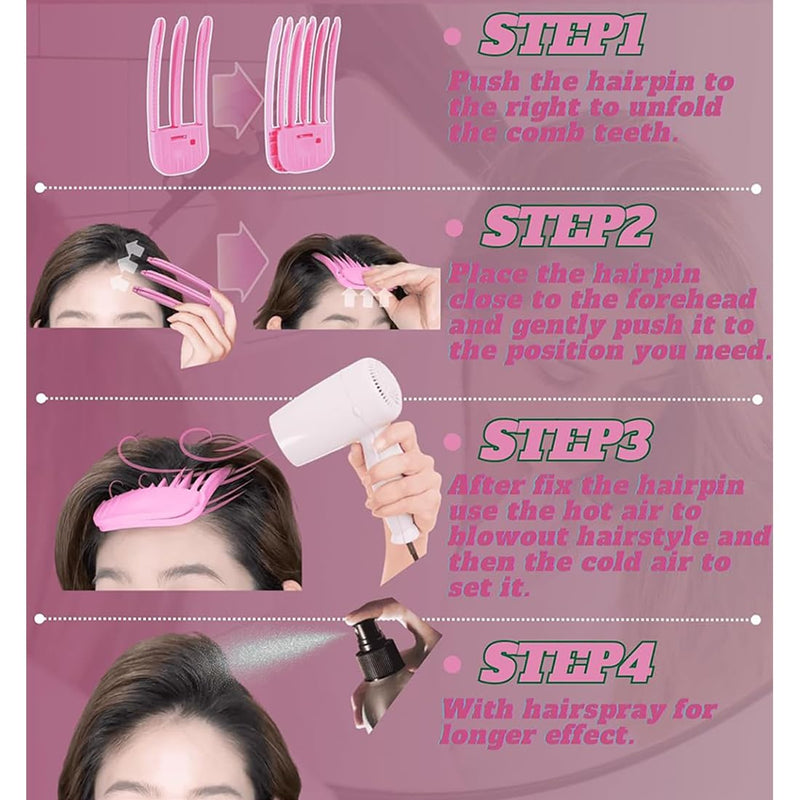 2 x hair curlers for the hairline, fixed hair clips for the forehead, volummi hair band