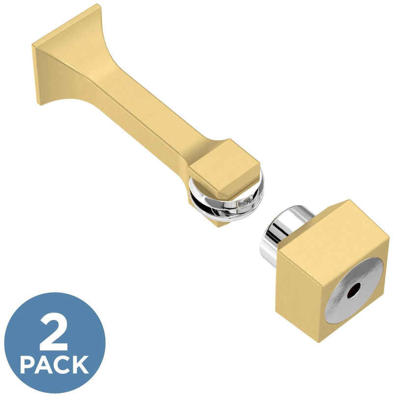 Franklin Brass Classic Edge (2-Pack) 3" Magnetic Door Stop Modern Gold Magnetic Door Catch Stoppers for Bottom of Door Holder to Keep Door Open Protects Wall Solid Rigid Magnet Door Stop B47313K-117-C 3 inches