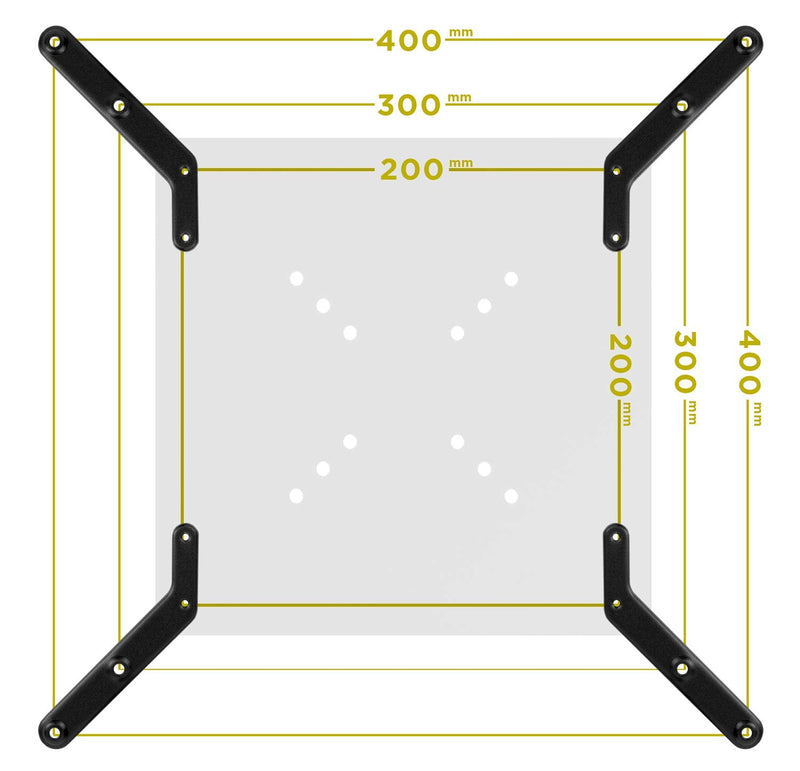 Mount-It! VESA Mount Adapter Kit | TV Wall Mount Bracket Adapter Converts 200x200 mm Patterns to 300x300 and 400x400 mm | Fits Most 32 Inch to 55 Inch TVs | Hardware Included