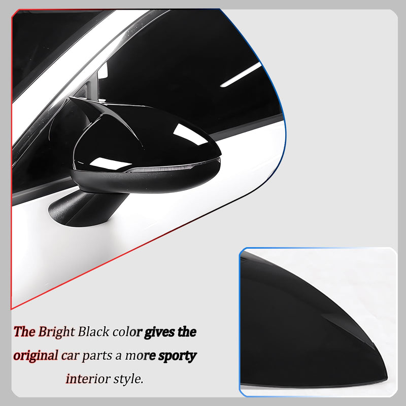 Side Mirror Cover, for Kia K5/Optima 2021 2022 2023 2024 2025 2026, Bright Black Side Rear Mirror Covers Body Kit Accessories for Cars For kia K5/Optima 2021-2025(Style A)