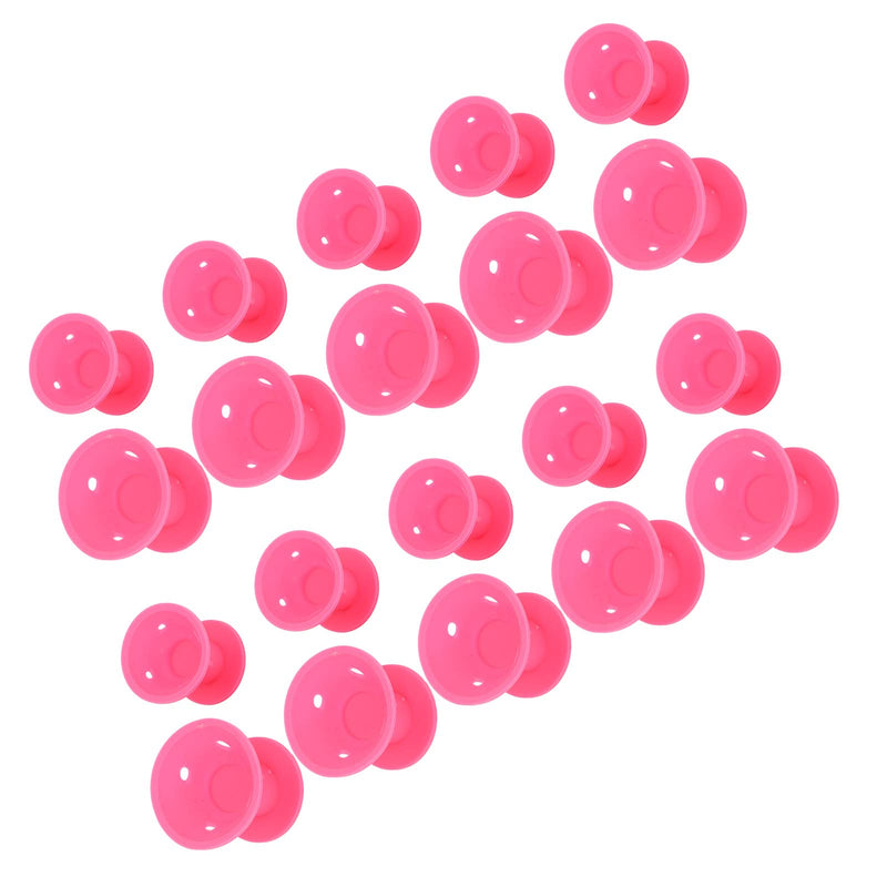 KIMISS 20Pcs Silicone Hair Rollers Set for Heatless Curls - Mushroom Shaped Hair Curlers for Women - Comfortable, Portable, and Easy to Use Care Tools in Rose Red