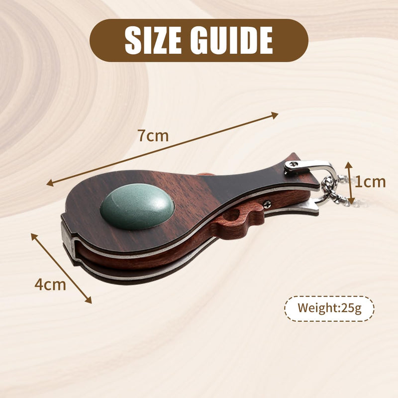 Handmade Gourd-Shaped Reading Glasses +4.00 Eco-Friendly Portable Pocket Reader Celadon-Glazed Bead Pendant Magnifier(Ebony) Ebony