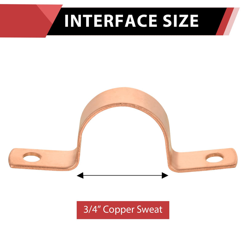 30-Pack EFIELD 3/4-Inch Copper Pipe Strap, Two-Hole Clamp Mount, Copper Made, Pro Pack, (COPPER024)