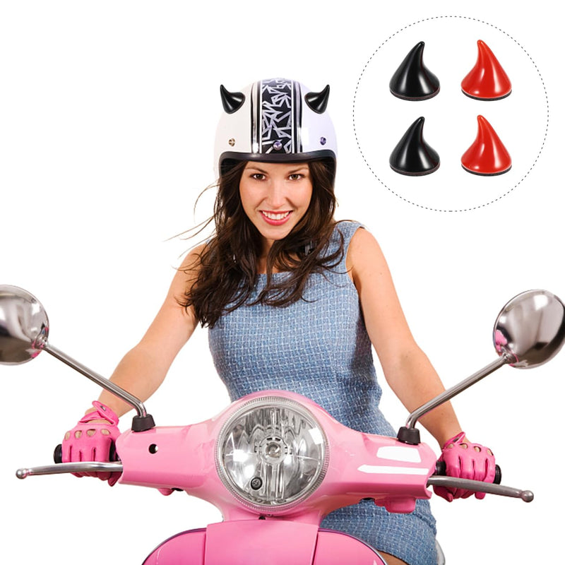 8Pcs Horn Helmet Decoration, Halloween Devil Horns, Adhesive Motorcycle Helmet Accessories, Detachable Cartoon Anime Demon Horn Headdress