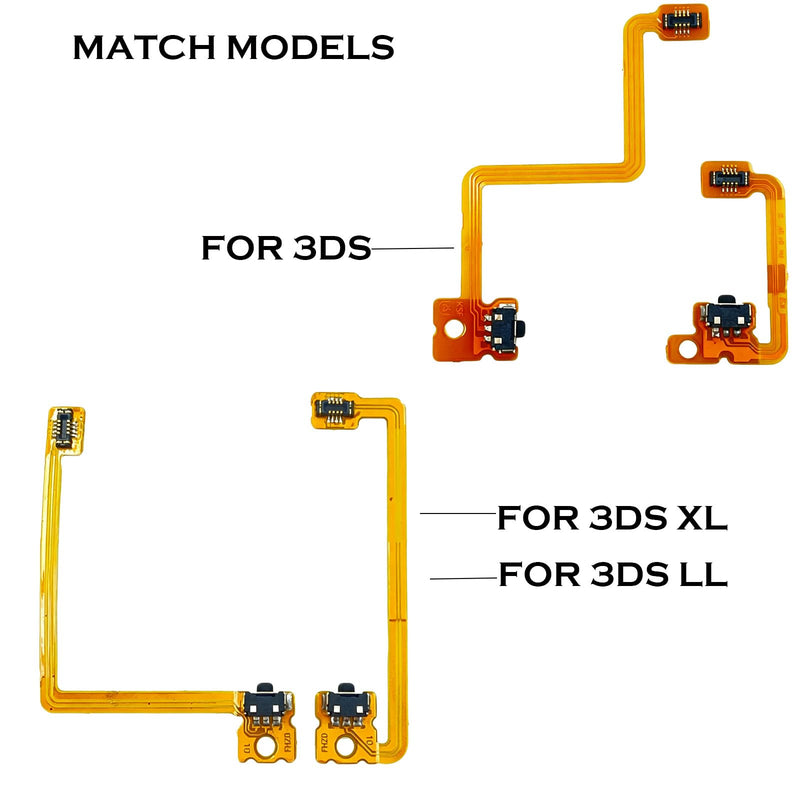 Replacement Button for Nintendo 3DS XL LL LR Shoulder Key Ribbon Flex Cable | Left Right Accessories Parts with Repair Tools For 3DS XL