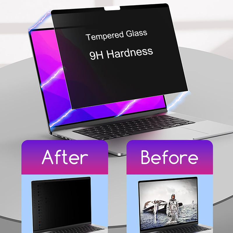 KEANBOLL Privacy Tempered Glass Screen Protector Designed for MacBook Air 13.6 inch (M4 / M3 / M2 Chip, Model: A3240 A3113 A2681), Anti Blue Light and Anti Glare (Tempered Glass) Shield Privacy-Tempered Glass