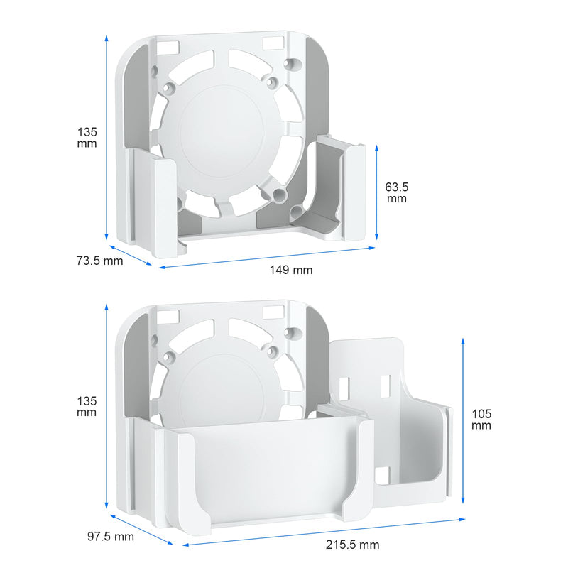 VESA Mount for Mac mini M4 with Storage Baskets – Wall & Monitor Mounting Bracket, Anti-Scratch & Non-Slip Design, Full Port Access, Compatible with VESA 75x75mm & 100x100mm, Not for M1/M2