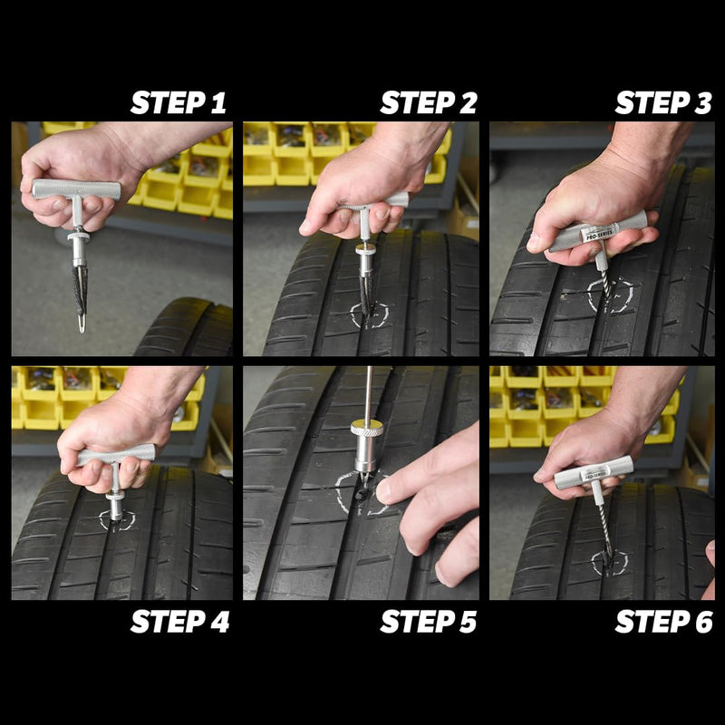 Slime 20290-1 Tire Plug Kit Pro Series, Ultimate Reamer Plugger Set 13-Pieces