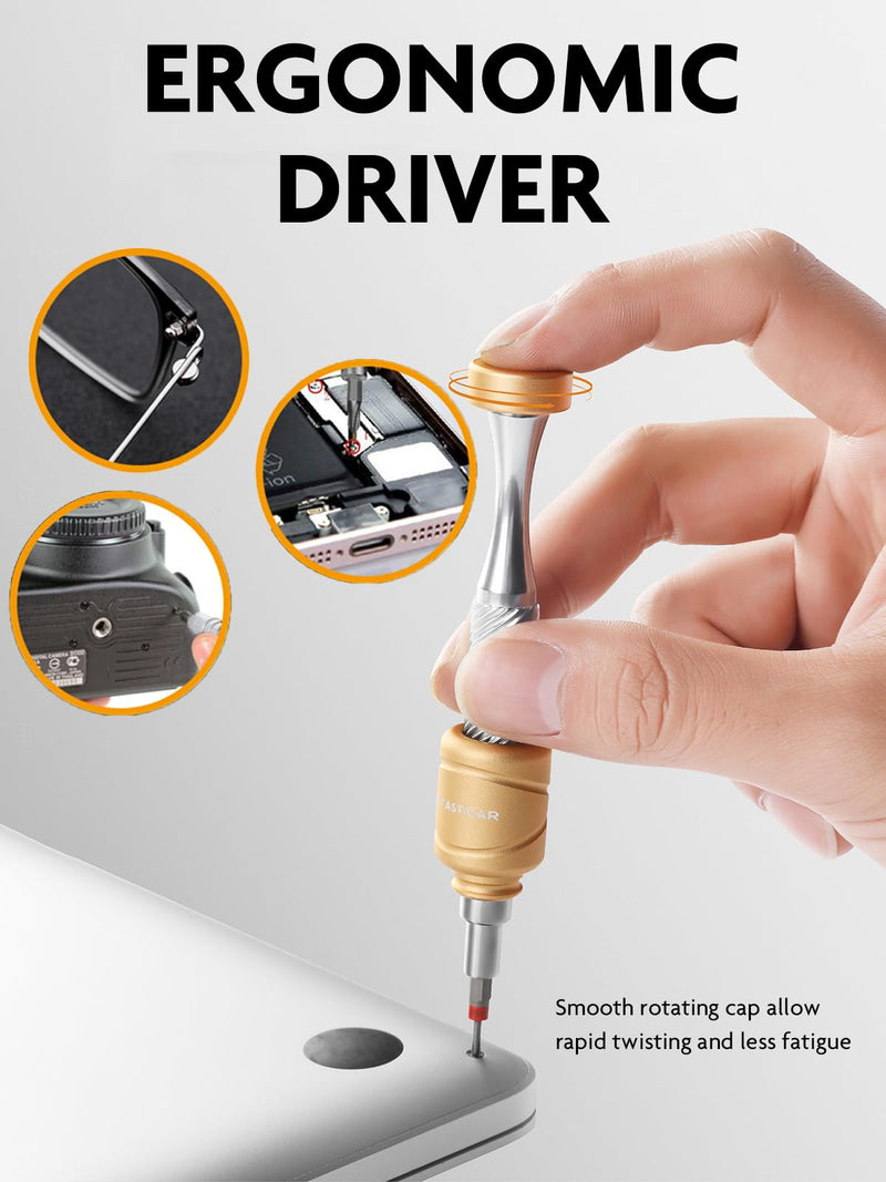 FantastiCAR 37PCS Precision Screwdriver Kit, Durable S2 Steel Microbits, with Low-Gravity Design Magnetic Driver Handle, for Electronics Repair